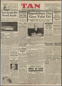 Tan Gazetesi 8 Temmuz 1942 kapağı