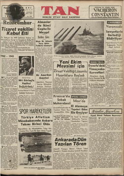 Tan Gazetesi 20 Temmuz 1942 kapağı