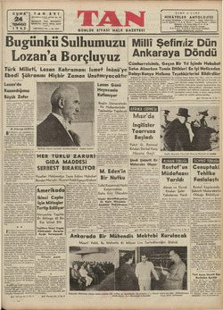 Tan Gazetesi 24 Temmuz 1942 kapağı