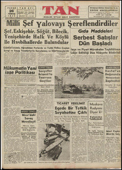 Tan Gazetesi 26 Temmuz 1942 kapağı