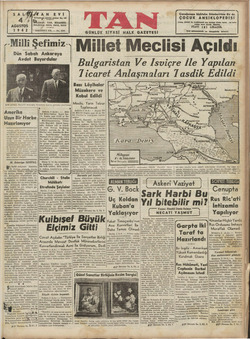 Tan Gazetesi 4 Ağustos 1942 kapağı