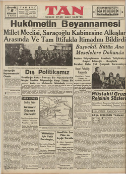 Tan Gazetesi 6 Ağustos 1942 kapağı