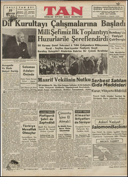 Tan Gazetesi 11 Ağustos 1942 kapağı