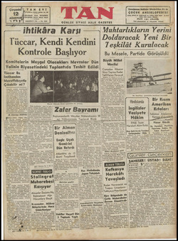 Tan Gazetesi 12 Ağustos 1942 kapağı