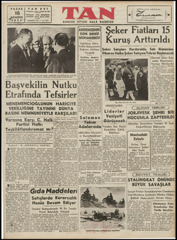 Tan Gazetesi 16 Ağustos 1942 kapağı