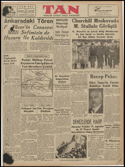 Tan Gazetesi 18 Ağustos 1942 kapağı