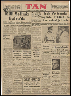 Tan Gazetesi 25 Ağustos 1942 kapağı