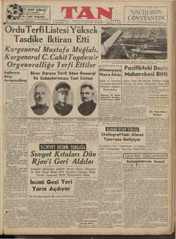 Tan Gazetesi 29 Ağustos 1942 kapağı