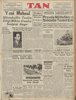 Tan Gazetesi 4 Eylül 1942 kapağı