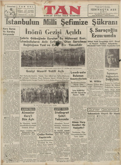 Tan Gazetesi 5 Eylül 1942 kapağı