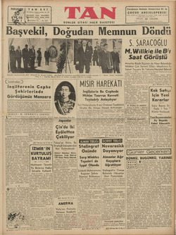 Tan Gazetesi 10 Eylül 1942 kapağı