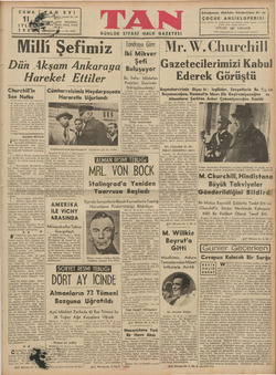 Tan Gazetesi 11 Eylül 1942 kapağı