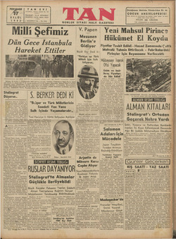Tan Gazetesi 17 Eylül 1942 kapağı