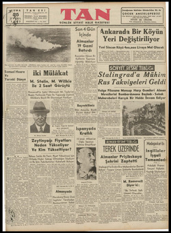 Tan Gazetesi 25 Eylül 1942 kapağı