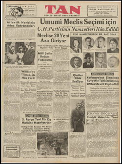 Tan Gazetesi 30 Eylül 1942 kapağı