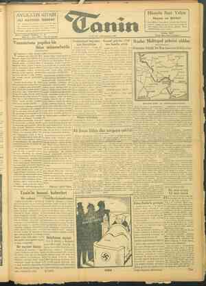 Tanin Gazetesi 24 Ekim 1943 kapağı