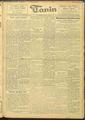 Tanin Gazetesi 1 Kasım 1943 kapağı
