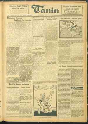 Tanin Gazetesi 4 Kasım 1943 kapağı