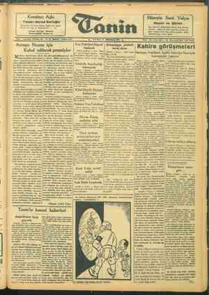 Tanin Gazetesi 5 Kasım 1943 kapağı