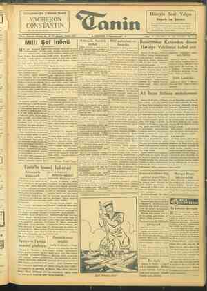 Tanin Gazetesi 11 Kasım 1943 kapağı