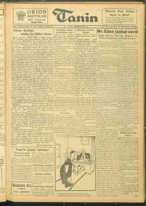 Tanin Gazetesi 12 Kasım 1943 kapağı