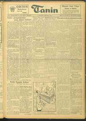 Tanin Gazetesi 15 Kasım 1943 kapağı