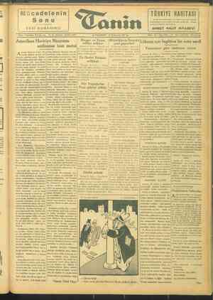 Tanin Gazetesi 22 Kasım 1943 kapağı
