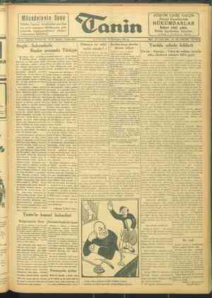 Tanin Gazetesi 28 Kasım 1943 kapağı