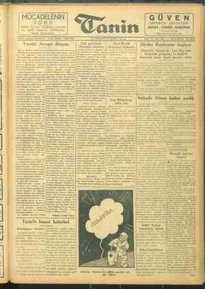 Tanin Gazetesi 1 Aralık 1943 kapağı