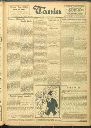 Tanin Gazetesi 7 Aralık 1943 kapağı