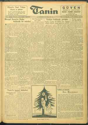 Tanin Gazetesi 25 Aralık 1943 kapağı