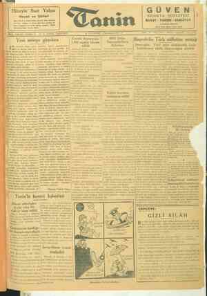 Tanin Gazetesi 1 Ocak 1944 kapağı