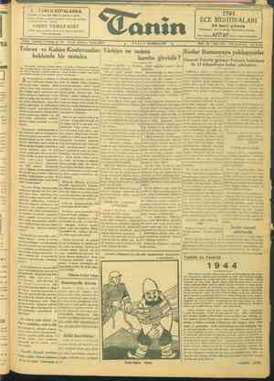 Tanin Gazetesi 4 Ocak 1944 kapağı