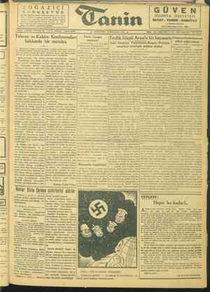 Tanin Gazetesi 5 Ocak 1944 kapağı