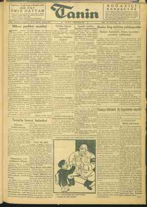 Tanin Gazetesi 7 Ocak 1944 kapağı