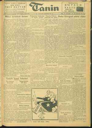 Tanin Gazetesi 9 Ocak 1944 kapağı