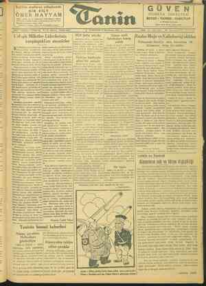 Tanin Gazetesi 15 Ocak 1944 kapağı