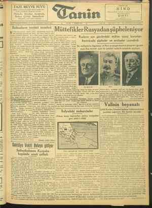 Tanin Gazetesi 6 Şubat 1944 kapağı