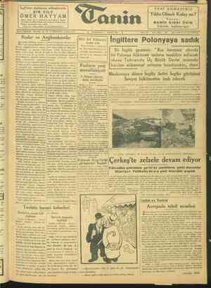 Tanin Gazetesi 7 Şubat 1944 kapağı