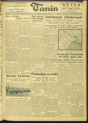 Tanin Gazetesi 12 Şubat 1944 kapağı