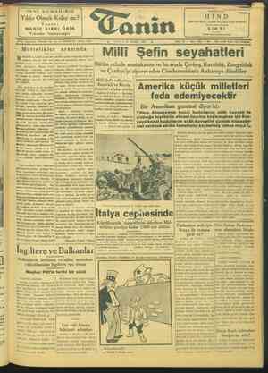 Tanin Gazetesi 15 Şubat 1944 kapağı