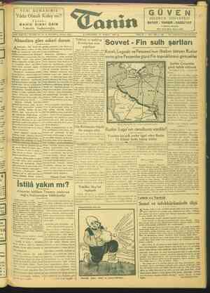 Tanin Gazetesi 16 Şubat 1944 kapağı