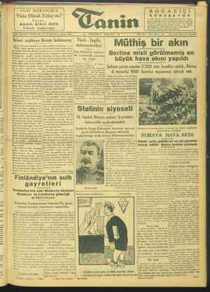 Tanin Gazetesi 17 Şubat 1944 kapağı