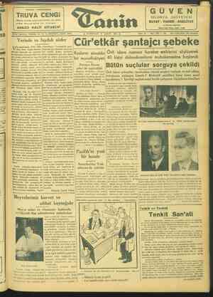 Tanin Gazetesi 19 Şubat 1944 kapağı