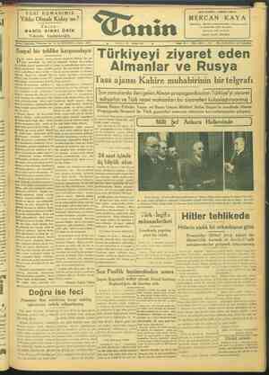 Tanin Gazetesi 22 Şubat 1944 kapağı