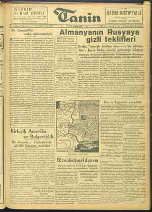 Tanin Gazetesi 25 Şubat 1944 kapağı