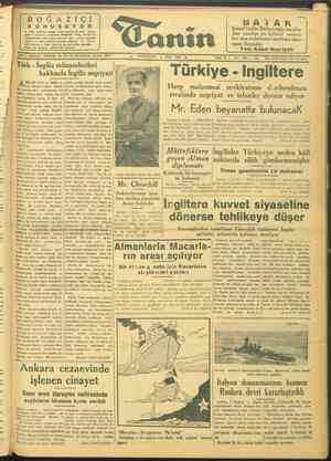 Tanin Gazetesi 4 Mart 1944 kapağı