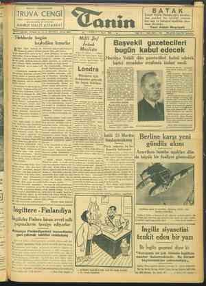 Tanin Gazetesi 7 Mart 1944 kapağı