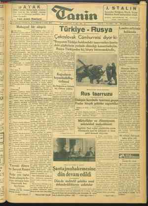 Tanin Gazetesi 11 Mart 1944 kapağı