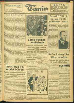 Tanin Gazetesi 17 Mart 1944 kapağı